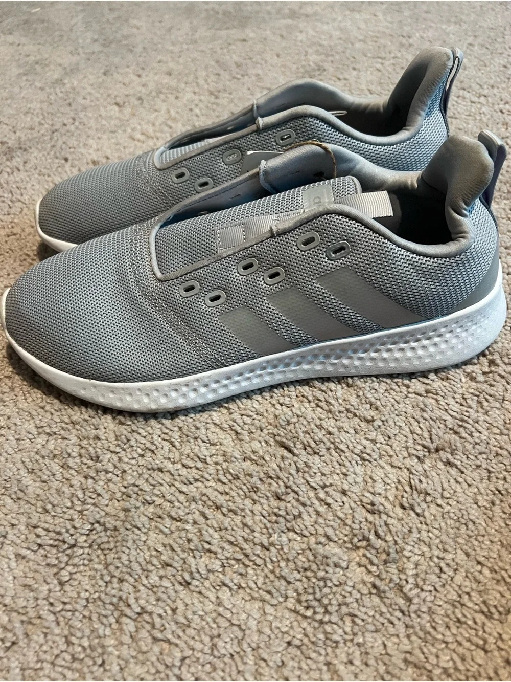 adidas Men’s Slip-On Mesh Sneakers in Gray